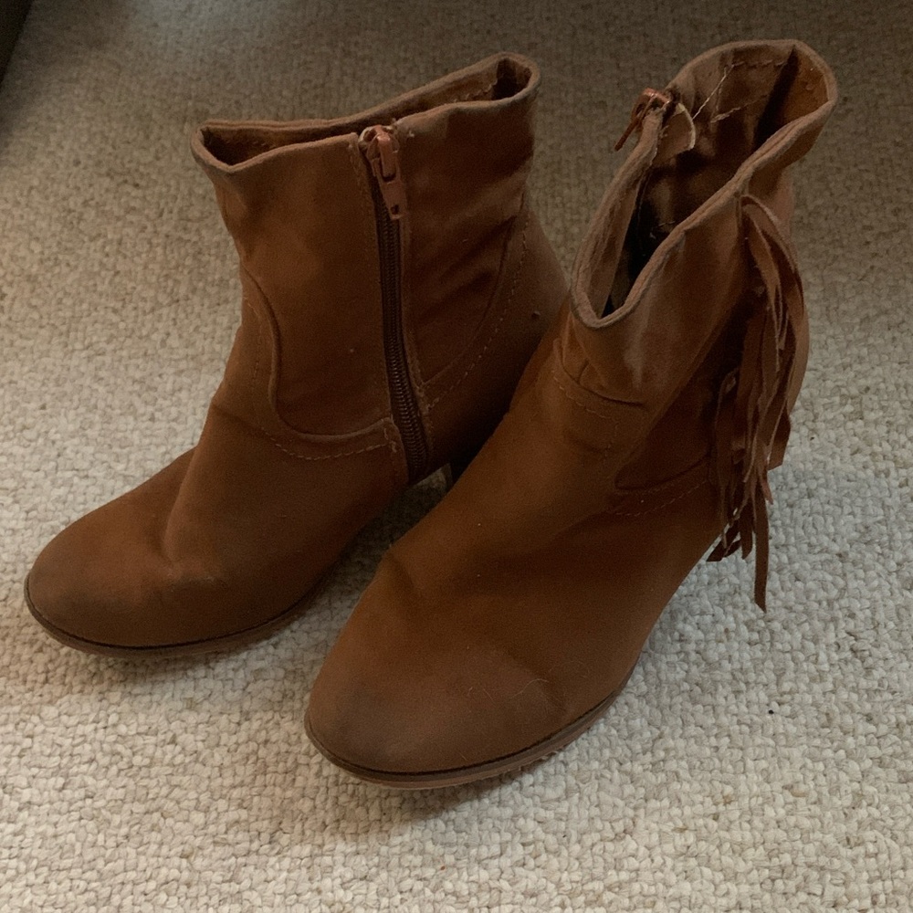 Tassel Leather Booties